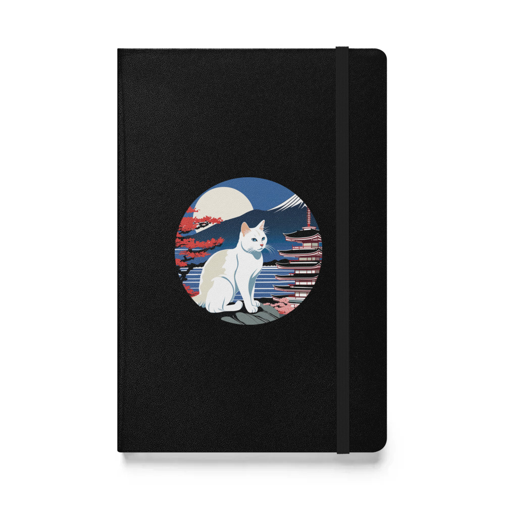 PugMug Custom White Companion Cat Hardcover Bound Notebook