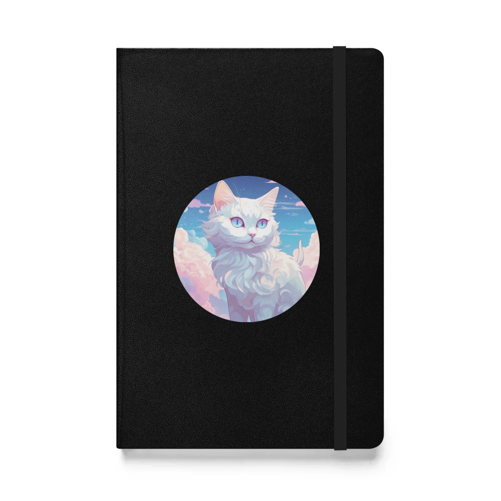 PugMug Custom White Companion Cat Hardcover Bound Notebook