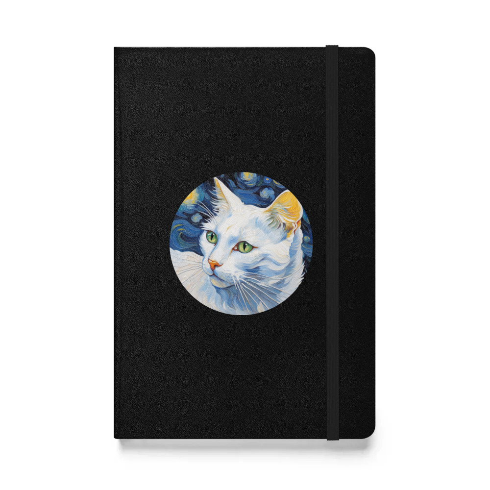 PugMug Custom White Companion Cat Hardcover Bound Notebook