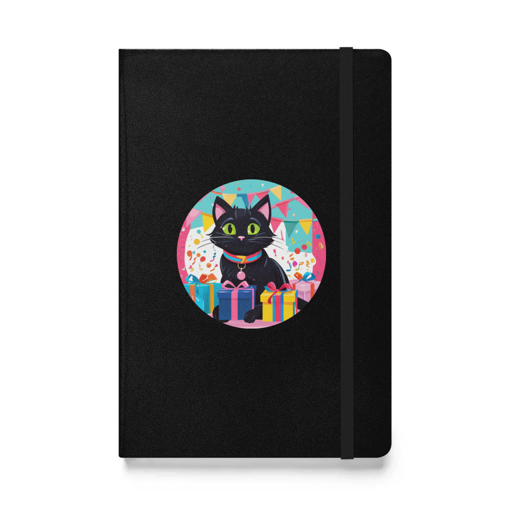 PugMug Custom Black Companion Cat Hardcover Bound Notebook