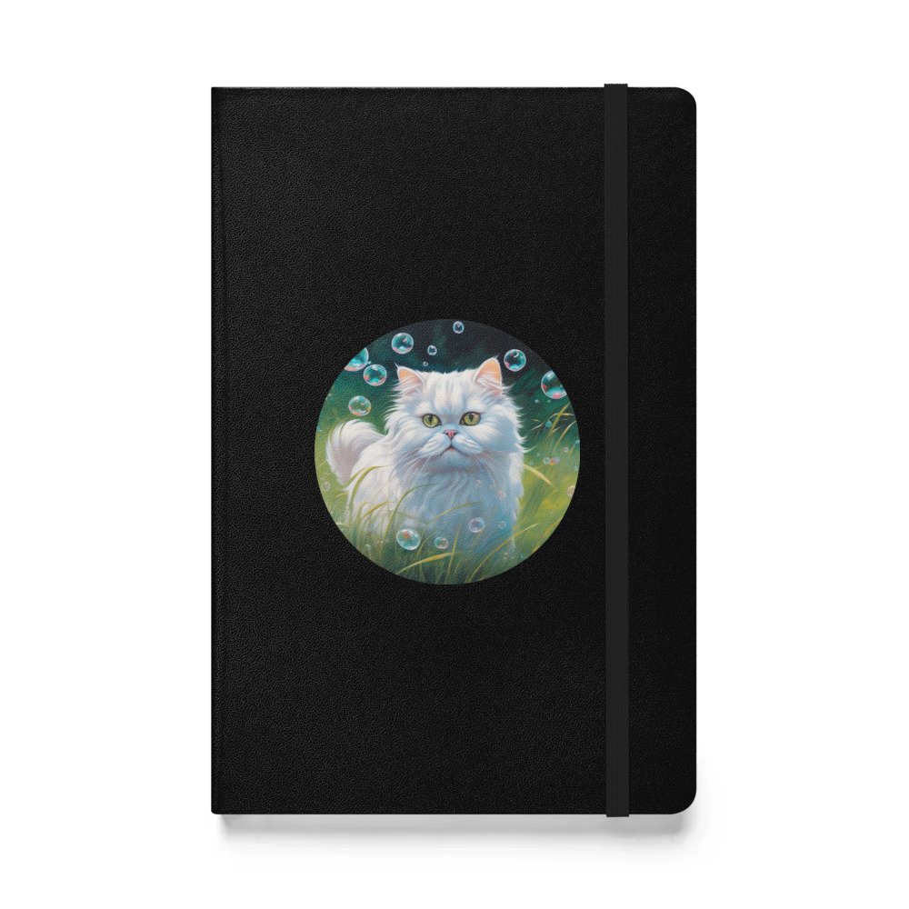PugMug Custom White Persian Cat Hardcover Bound Notebook