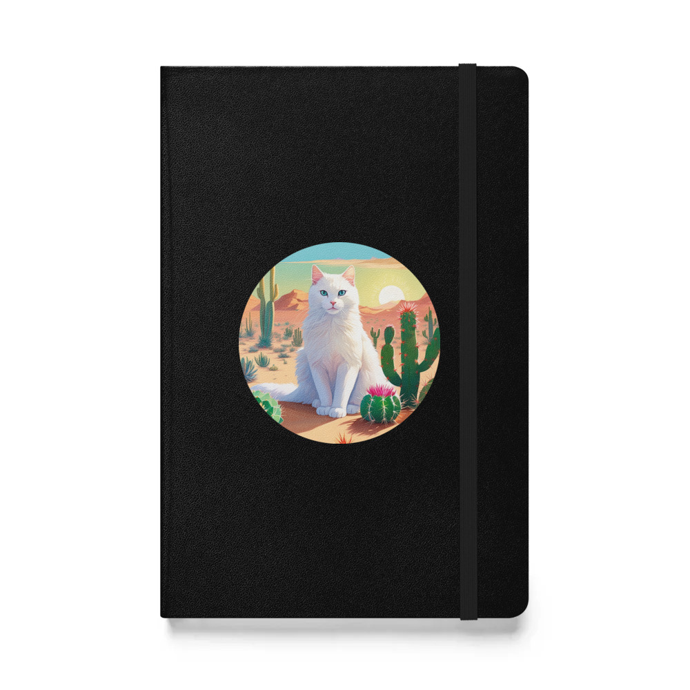 PugMug Custom White Companion Cat Hardcover Bound Notebook