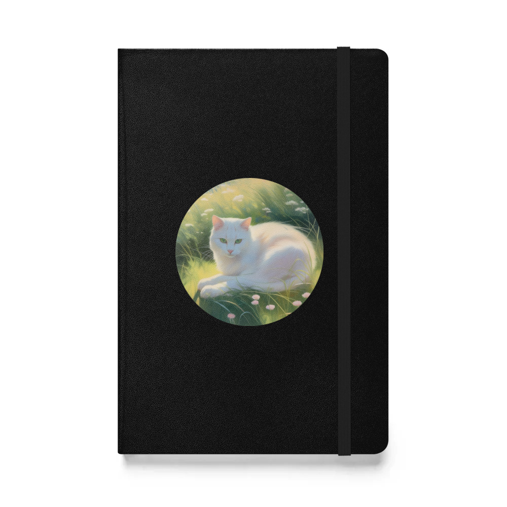 PugMug Custom White Companion Cat Hardcover Bound Notebook