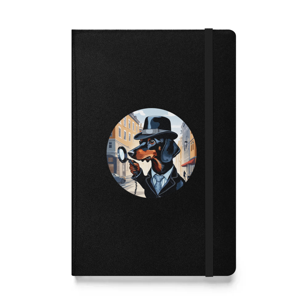 PugMug Custom Black Dachshund Hardcover Bound Notebook