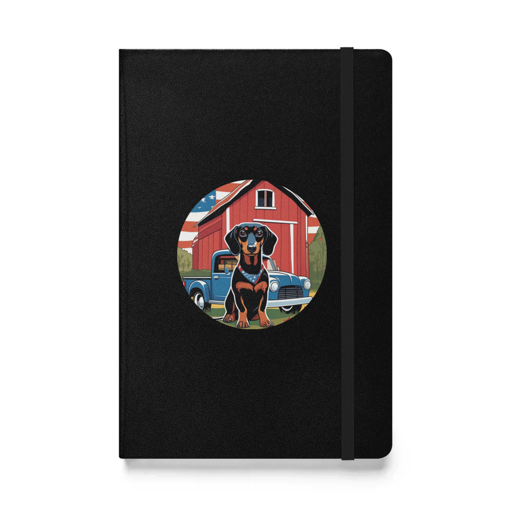 PugMug Custom Black Dachshund Hardcover Bound Notebook