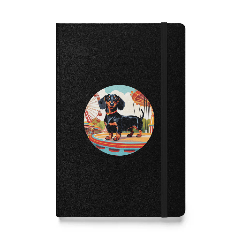 PugMug Custom Black Dachshund Hardcover Bound Notebook