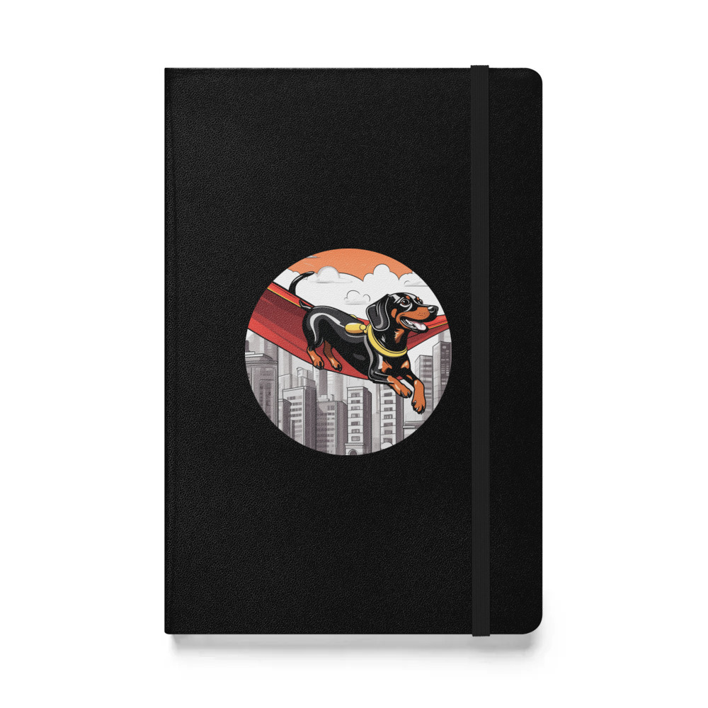 PugMug Custom Black Dachshund Hardcover Bound Notebook