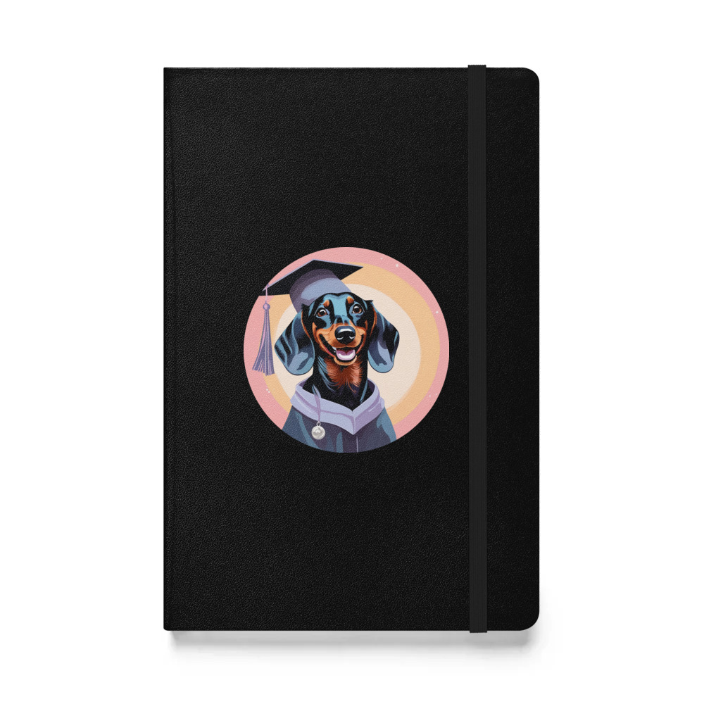 PugMug Custom Black Dachshund Hardcover Bound Notebook