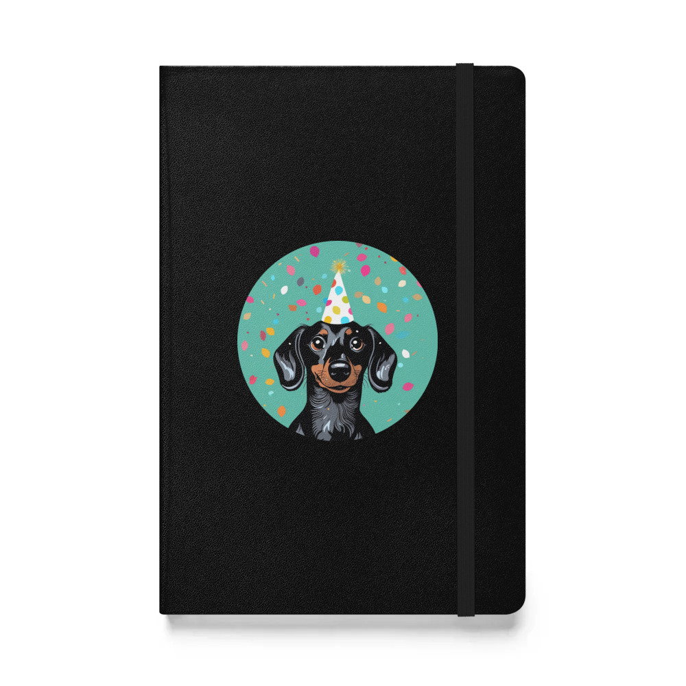 PugMug Custom Black Dachshund Hardcover Bound Notebook
