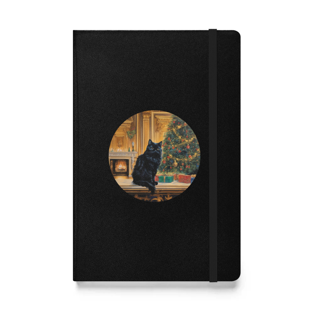 PugMug Custom Black Persian Cat Hardcover Bound Notebook