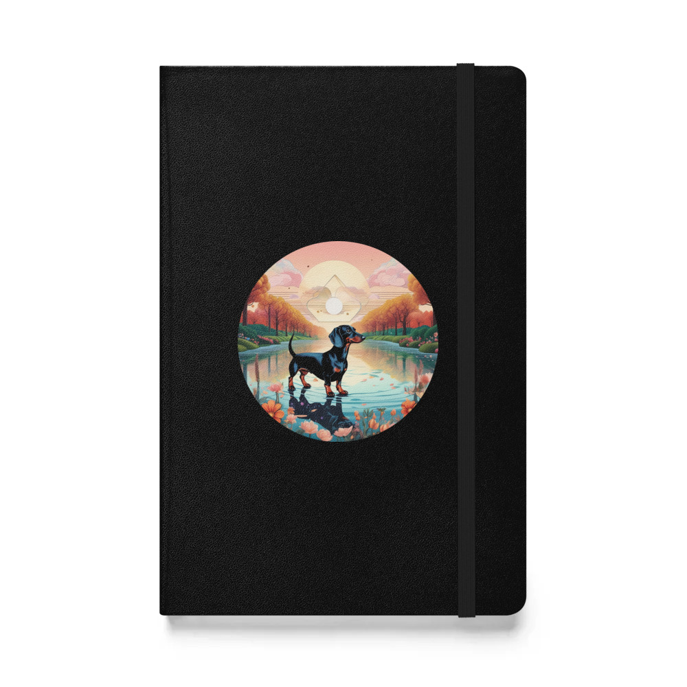 PugMug Custom Black Dachshund Hardcover Bound Notebook