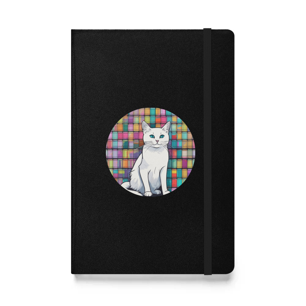 PugMug Custom White Companion Cat Hardcover Bound Notebook