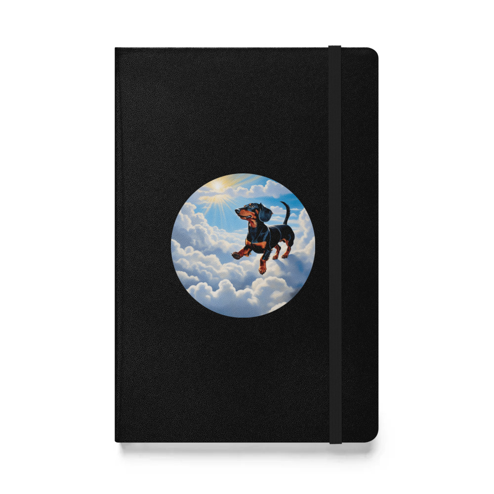 PugMug Custom Black Dachshund Hardcover Bound Notebook