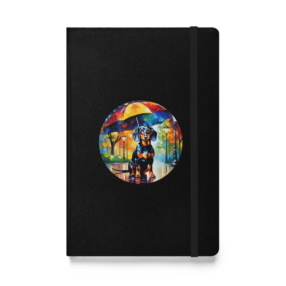 PugMug Custom Black Dachshund Hardcover Bound Notebook