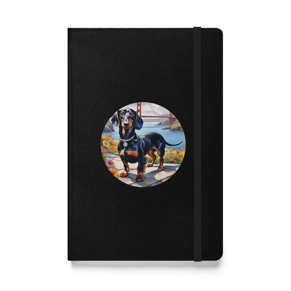 PugMug Custom Black Dachshund Hardcover Bound Notebook