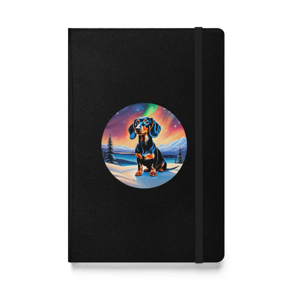 PugMug Custom Black Dachshund Hardcover Bound Notebook