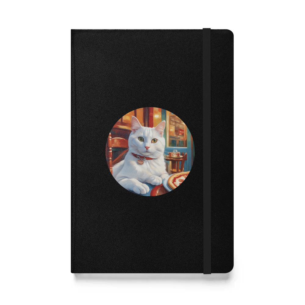 PugMug Custom White Companion Cat Hardcover Bound Notebook