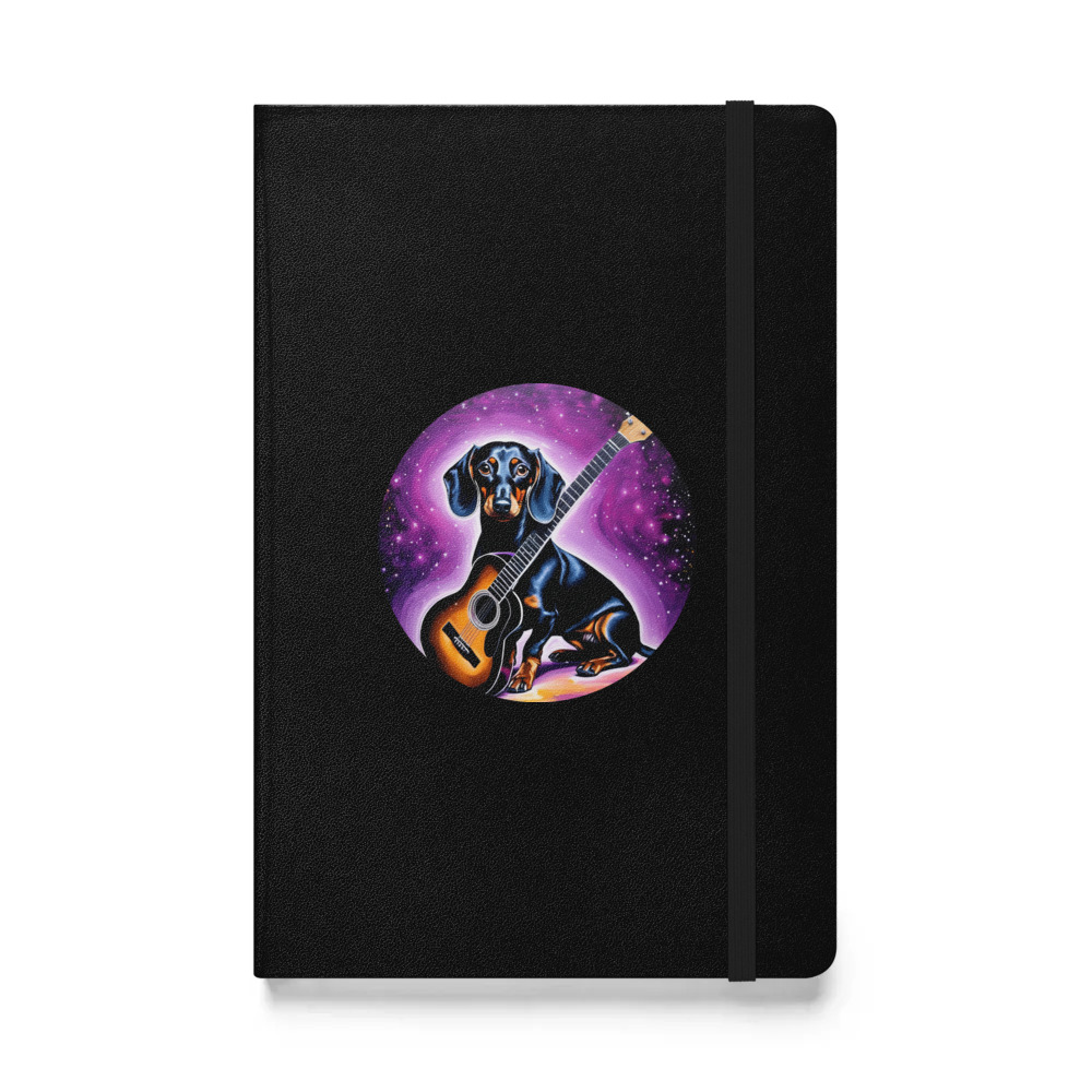 PugMug Custom Black Dachshund Hardcover Bound Notebook