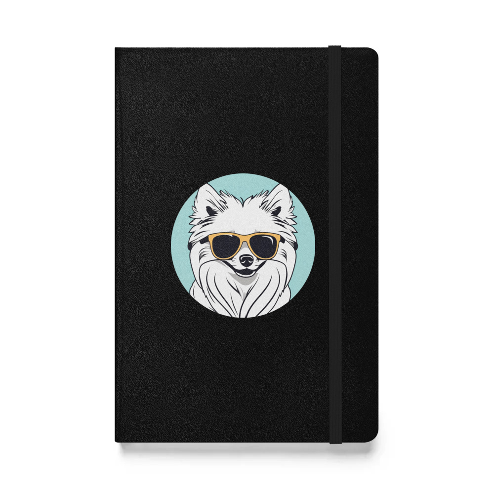 PugMug Custom White Pomeranian Hardcover Bound Notebook