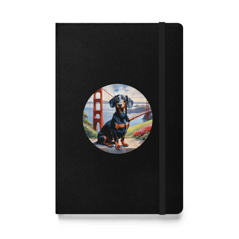 PugMug Custom Black Dachshund Hardcover Bound Notebook