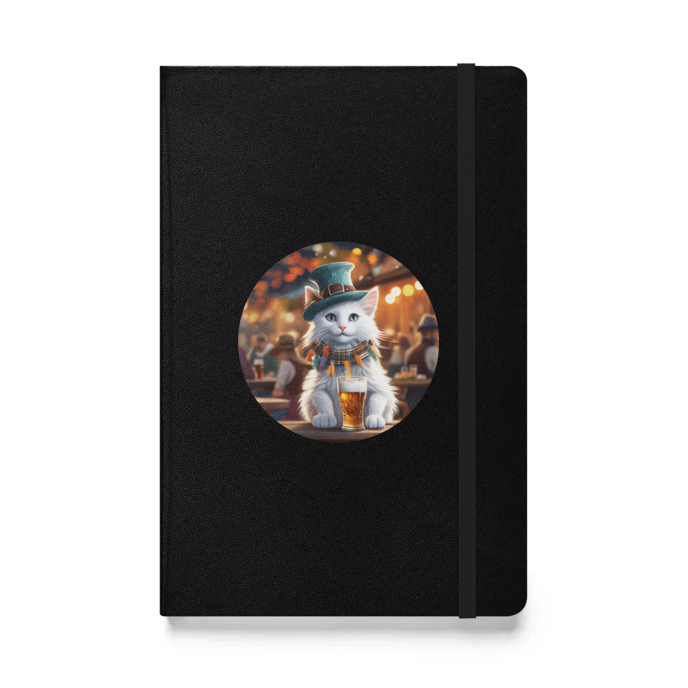PugMug Custom White Companion Cat Hardcover Bound Notebook