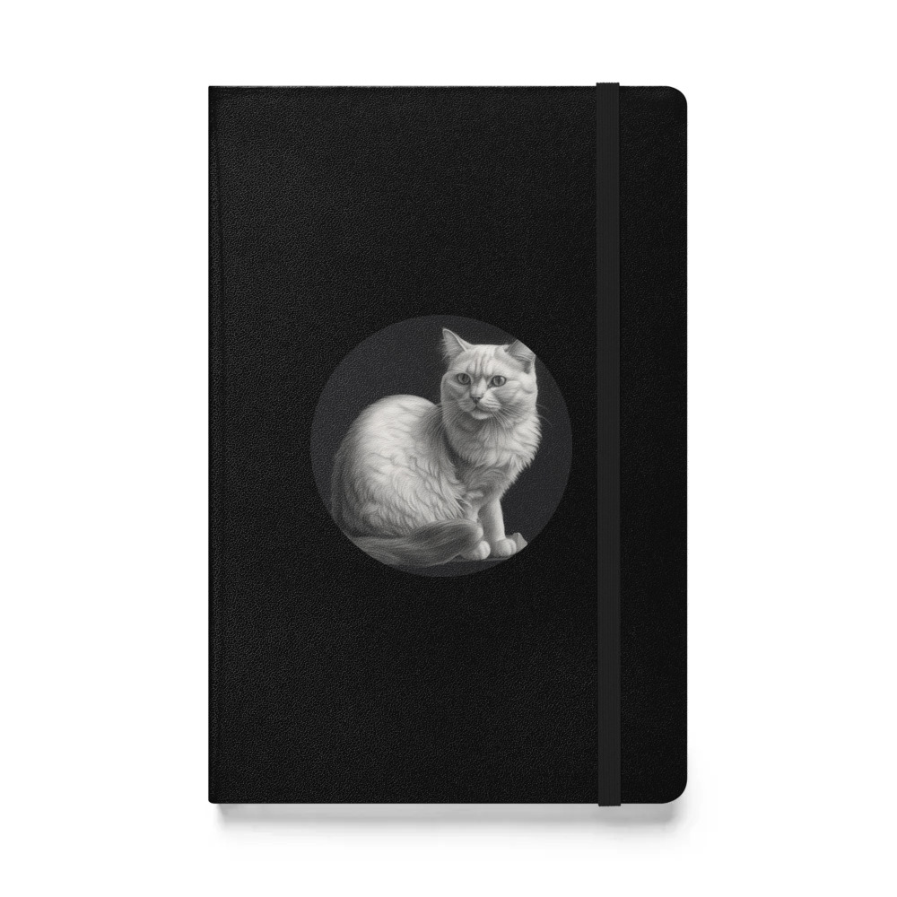 PugMug Custom White Companion Cat Hardcover Bound Notebook