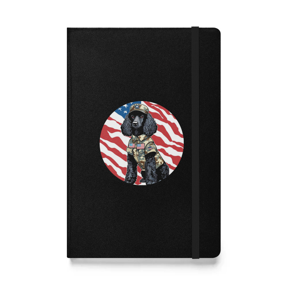 PugMug Custom Black Poodle Hardcover Bound Notebook