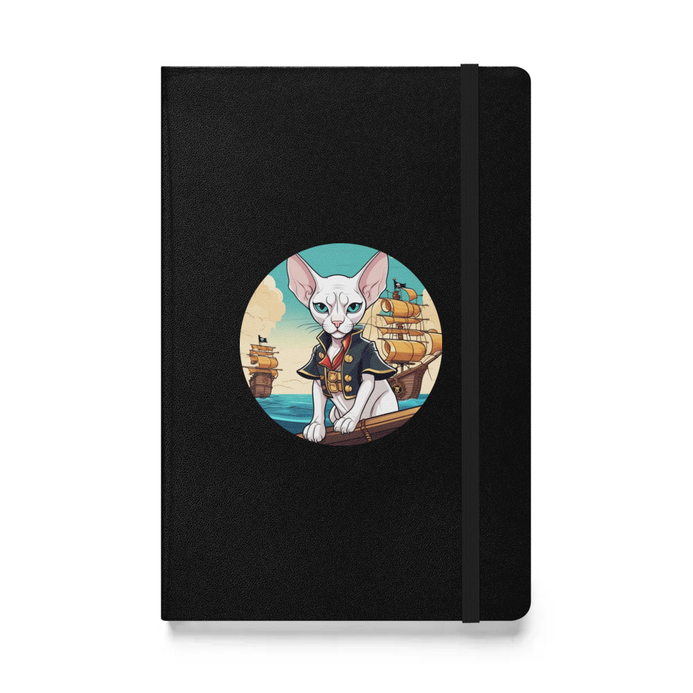 PugMug Custom White Sphynx Cat Hardcover Bound Notebook