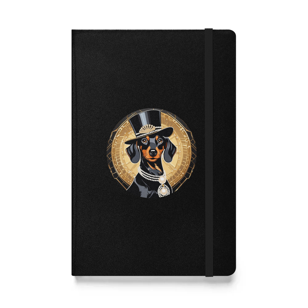 PugMug Custom Black Dachshund Hardcover Bound Notebook