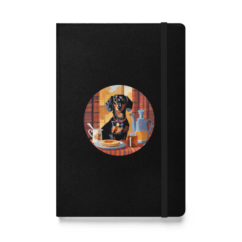 PugMug Custom Black Dachshund Hardcover Bound Notebook