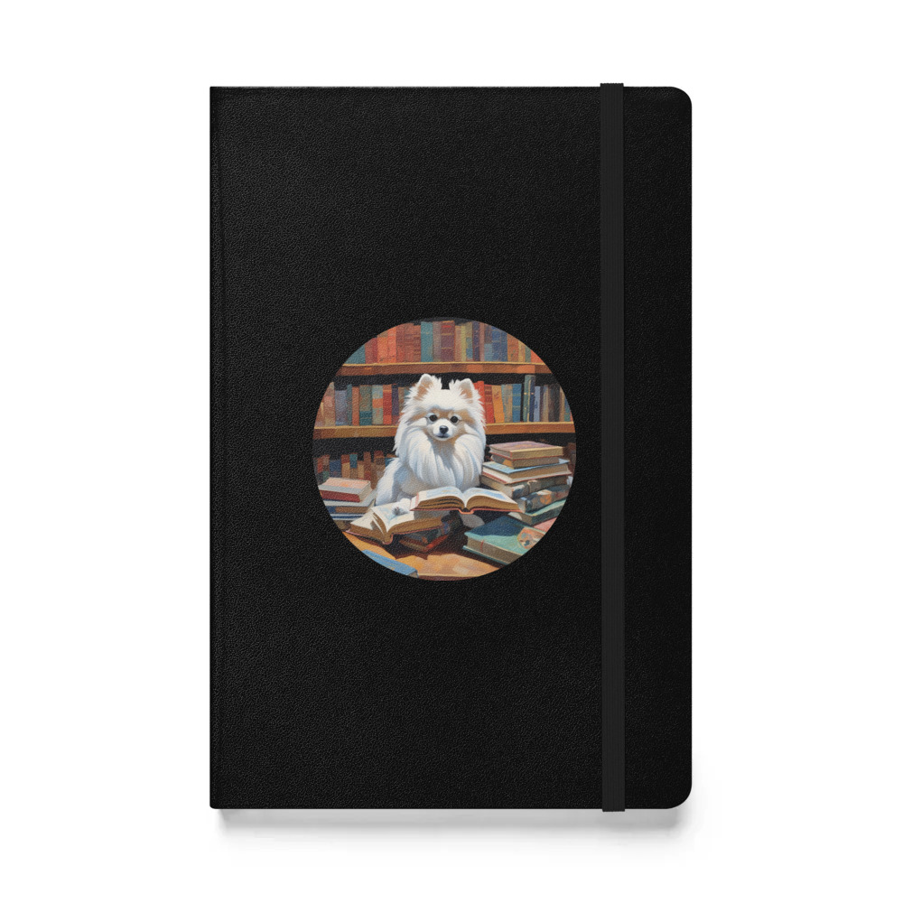 PugMug Custom White Pomeranian Hardcover Bound Notebook