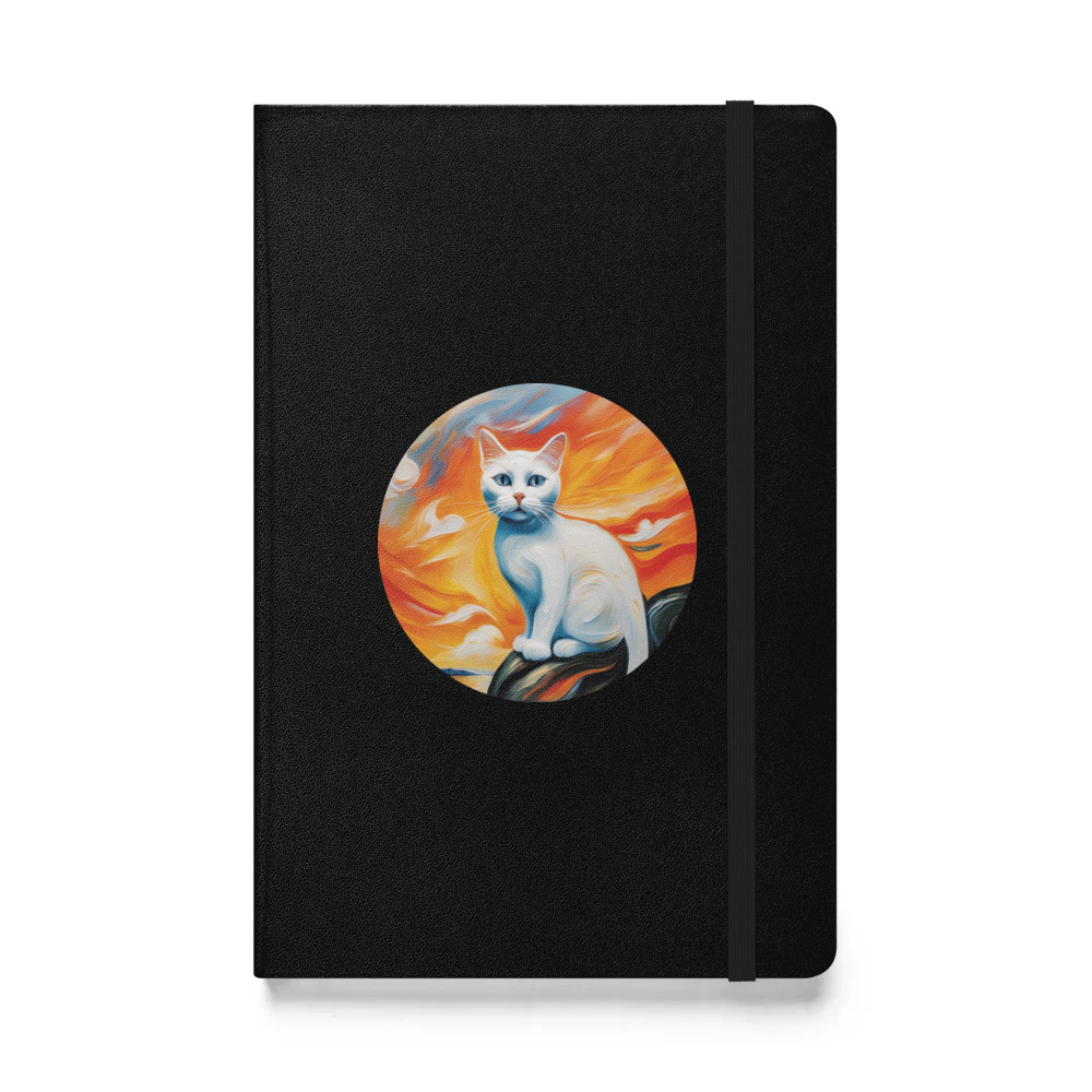PugMug Custom White Companion Cat Hardcover Bound Notebook