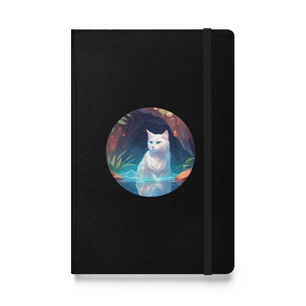 PugMug Custom White Companion Cat Hardcover Bound Notebook