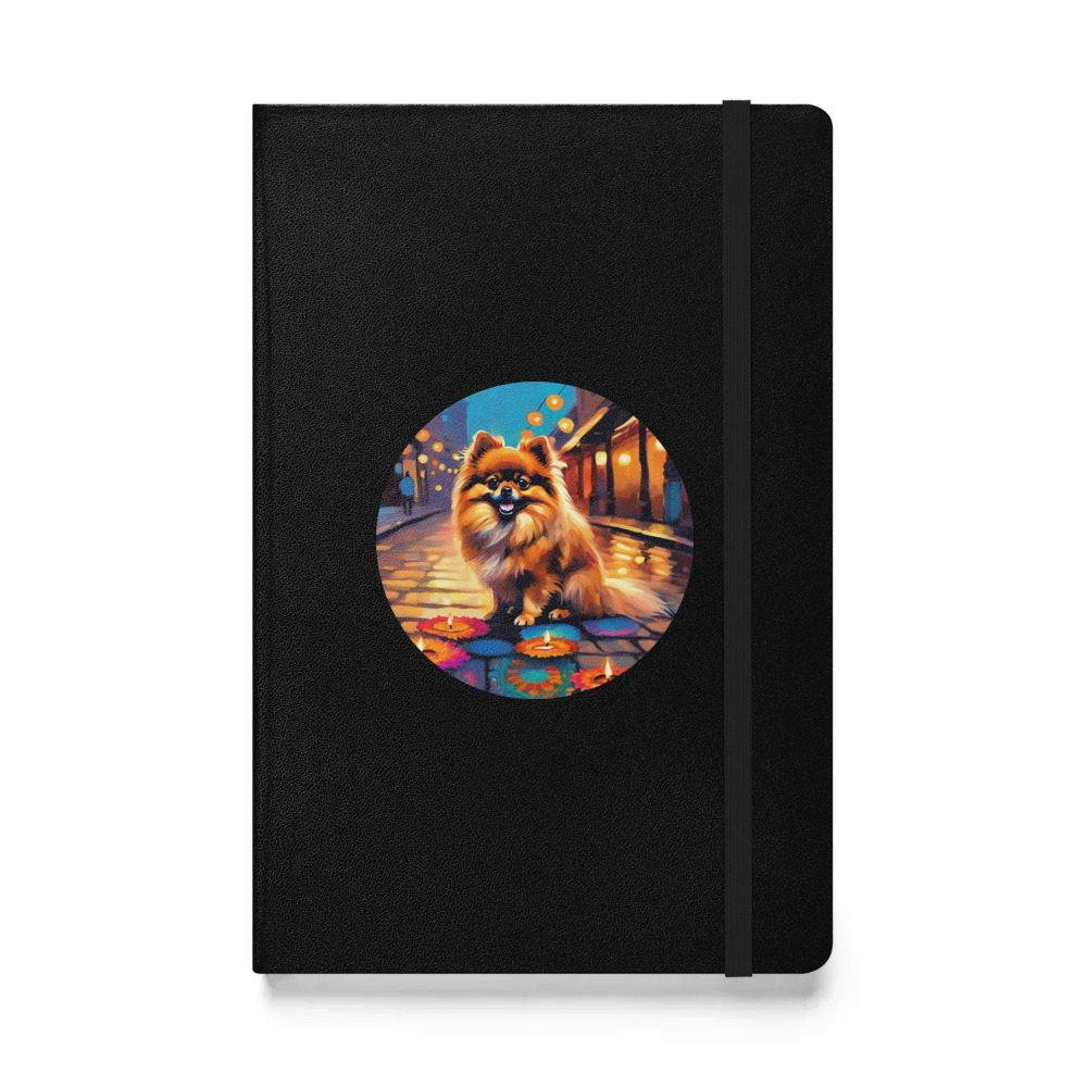 PugMug Custom Tan Pomeranian Hardcover Bound Notebook