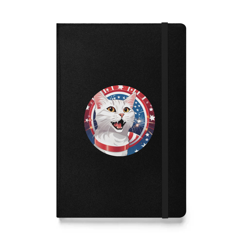 PugMug Custom White Companion Cat Hardcover Bound Notebook