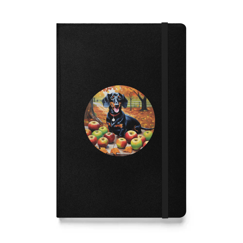 PugMug Custom Black Dachshund Hardcover Bound Notebook