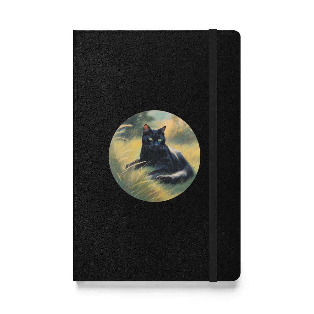 PugMug Custom Black Exotic Cat Hardcover Bound Notebook