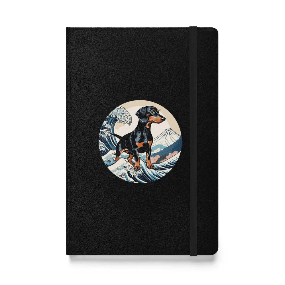 PugMug Custom Black Dachshund Hardcover Bound Notebook