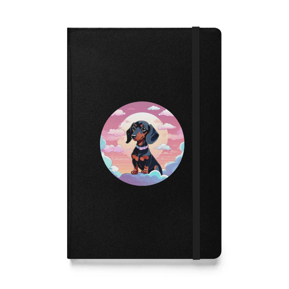 PugMug Custom Black Dachshund Hardcover Bound Notebook
