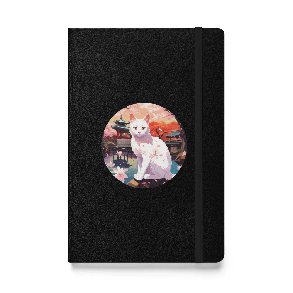 PugMug Custom White Companion Cat Hardcover Bound Notebook