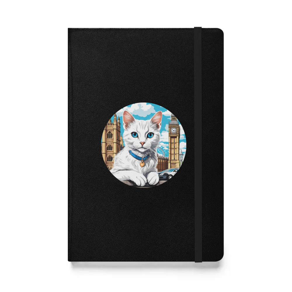 PugMug Custom White Companion Cat Hardcover Bound Notebook