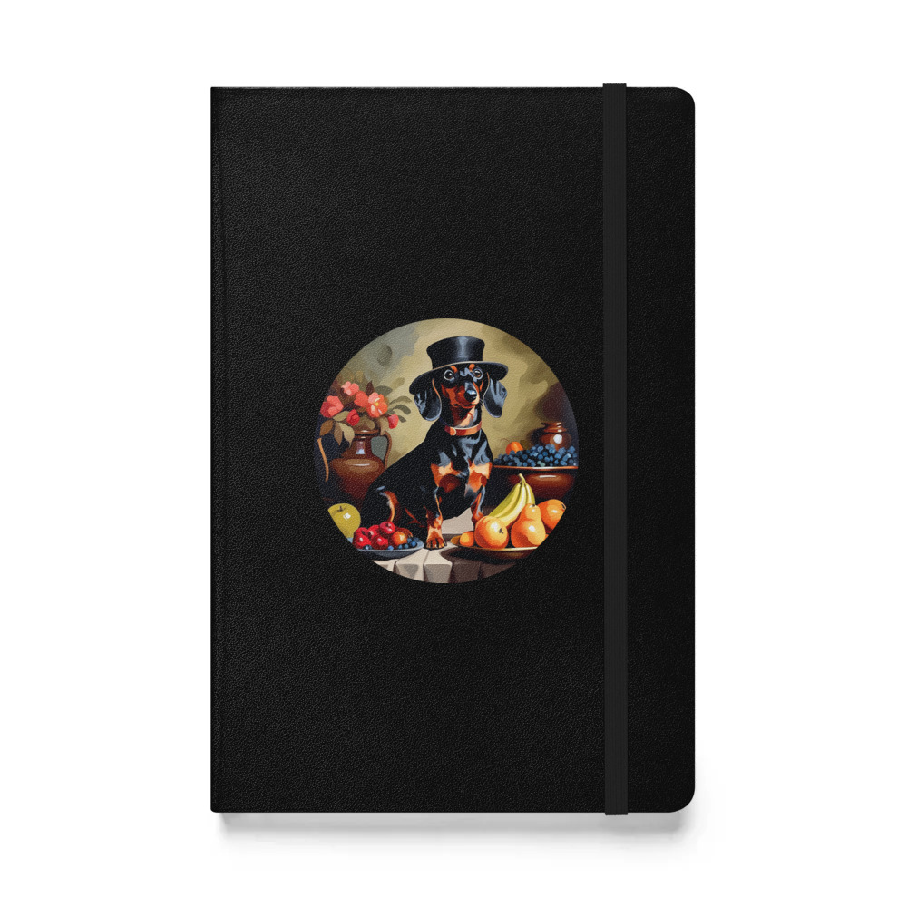PugMug Custom Black Dachshund Hardcover Bound Notebook