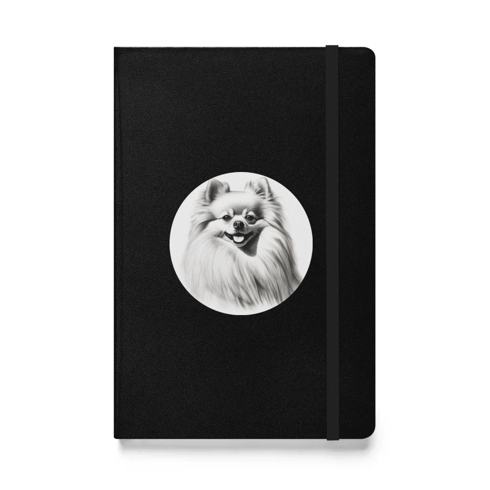 PugMug Custom White Pomeranian Hardcover Bound Notebook