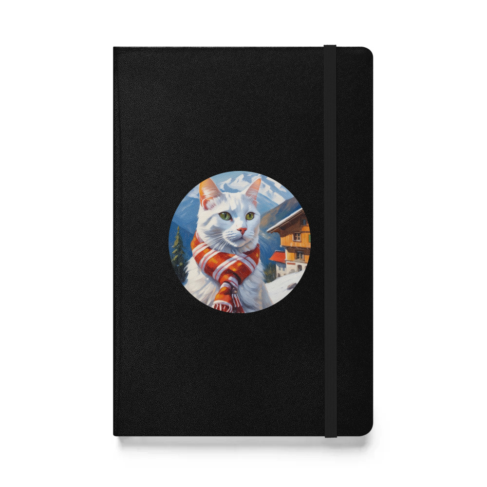 PugMug Custom White Companion Cat Hardcover Bound Notebook