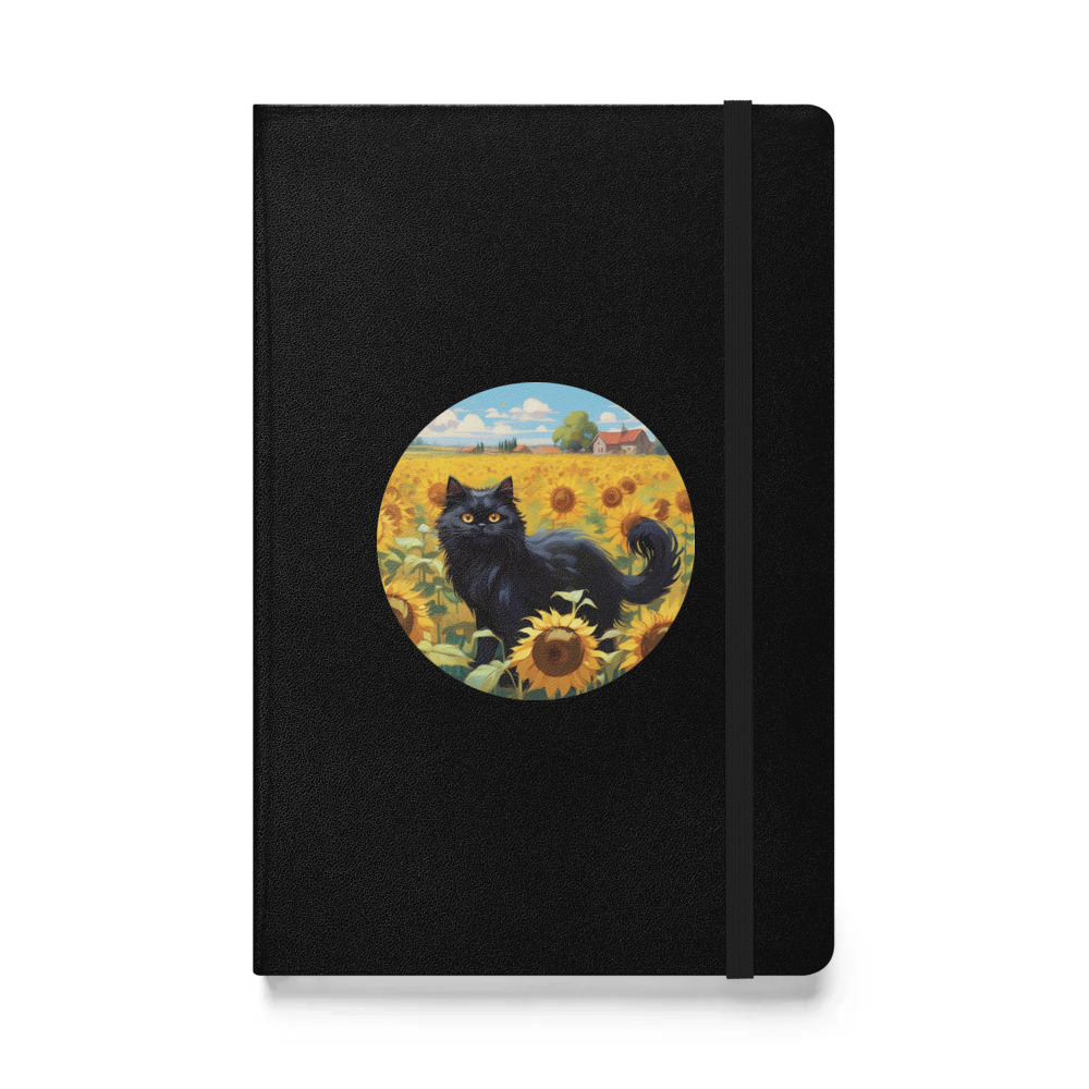 PugMug Custom Black Persian Cat Hardcover Bound Notebook