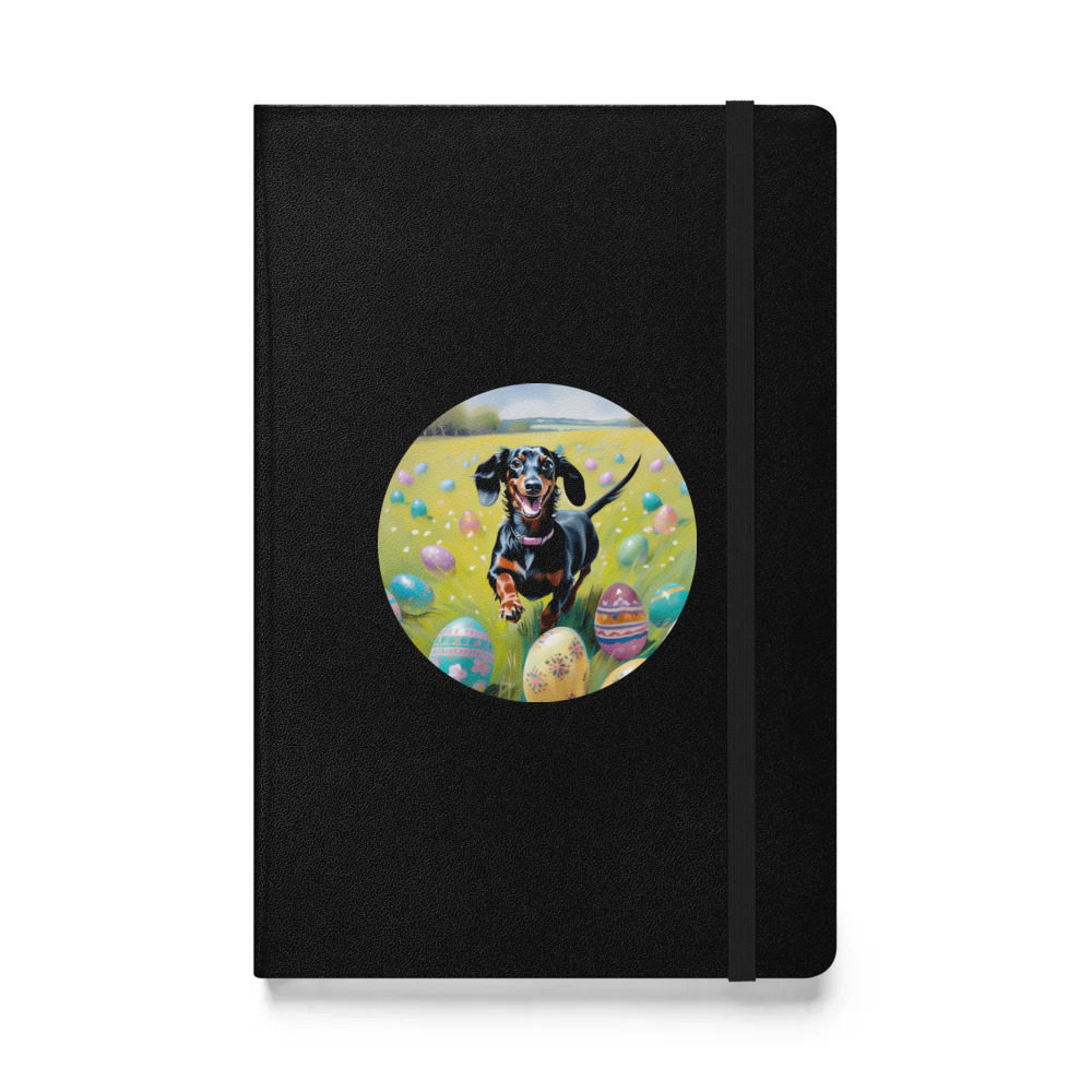 PugMug Custom Black Dachshund Hardcover Bound Notebook