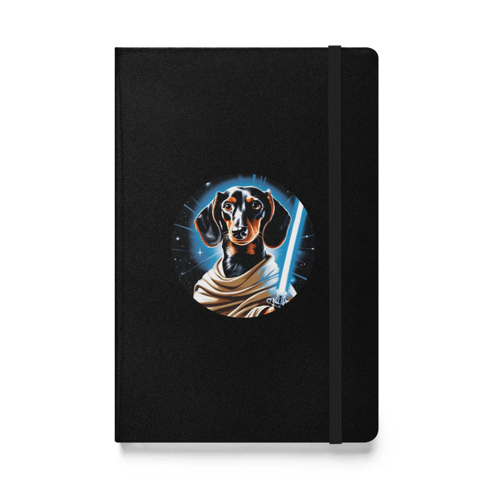 PugMug Custom Black Dachshund Hardcover Bound Notebook