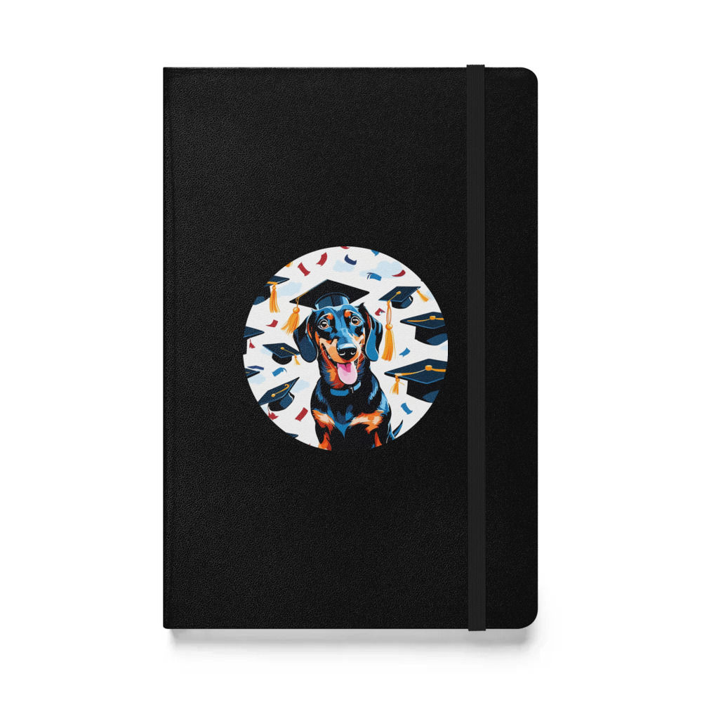 PugMug Custom Black Dachshund Hardcover Bound Notebook
