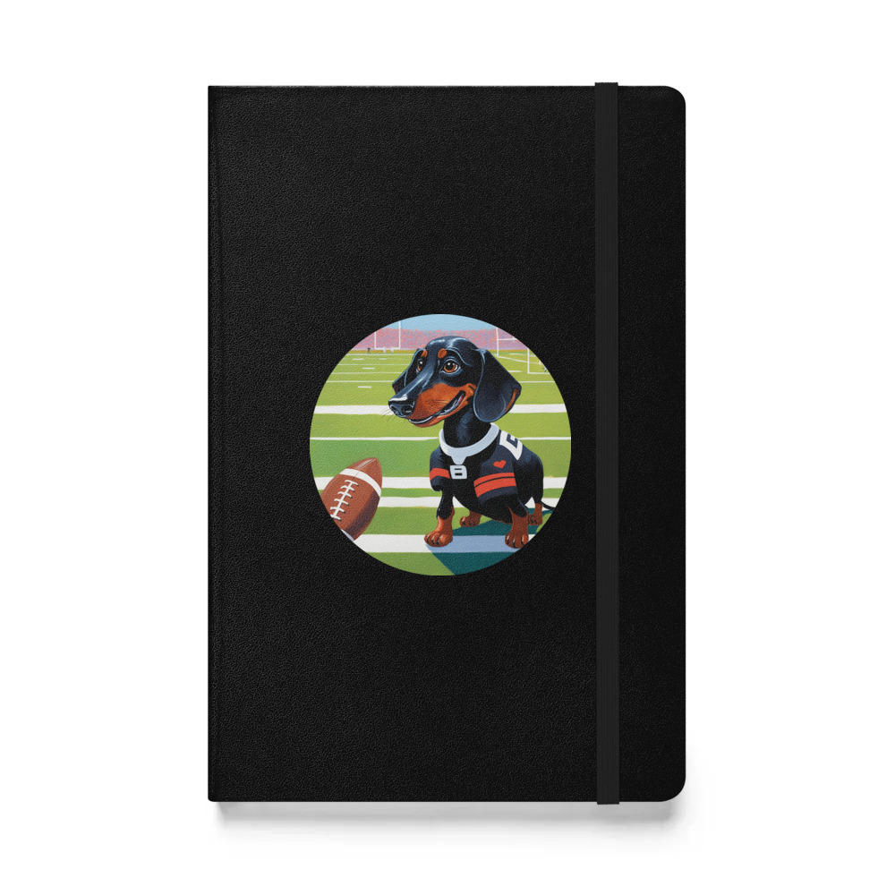 PugMug Custom Black Dachshund Hardcover Bound Notebook