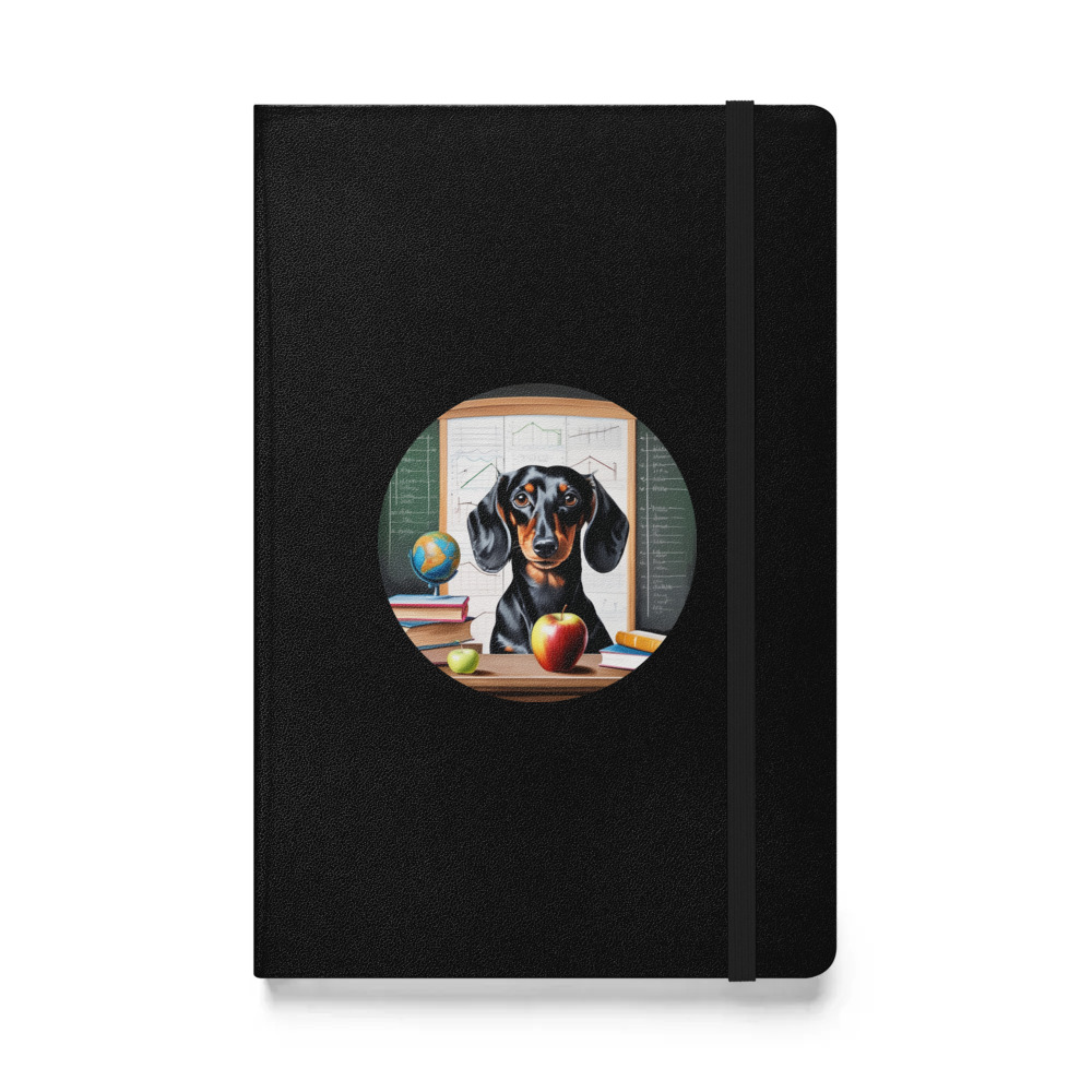 PugMug Custom Black Dachshund Hardcover Bound Notebook